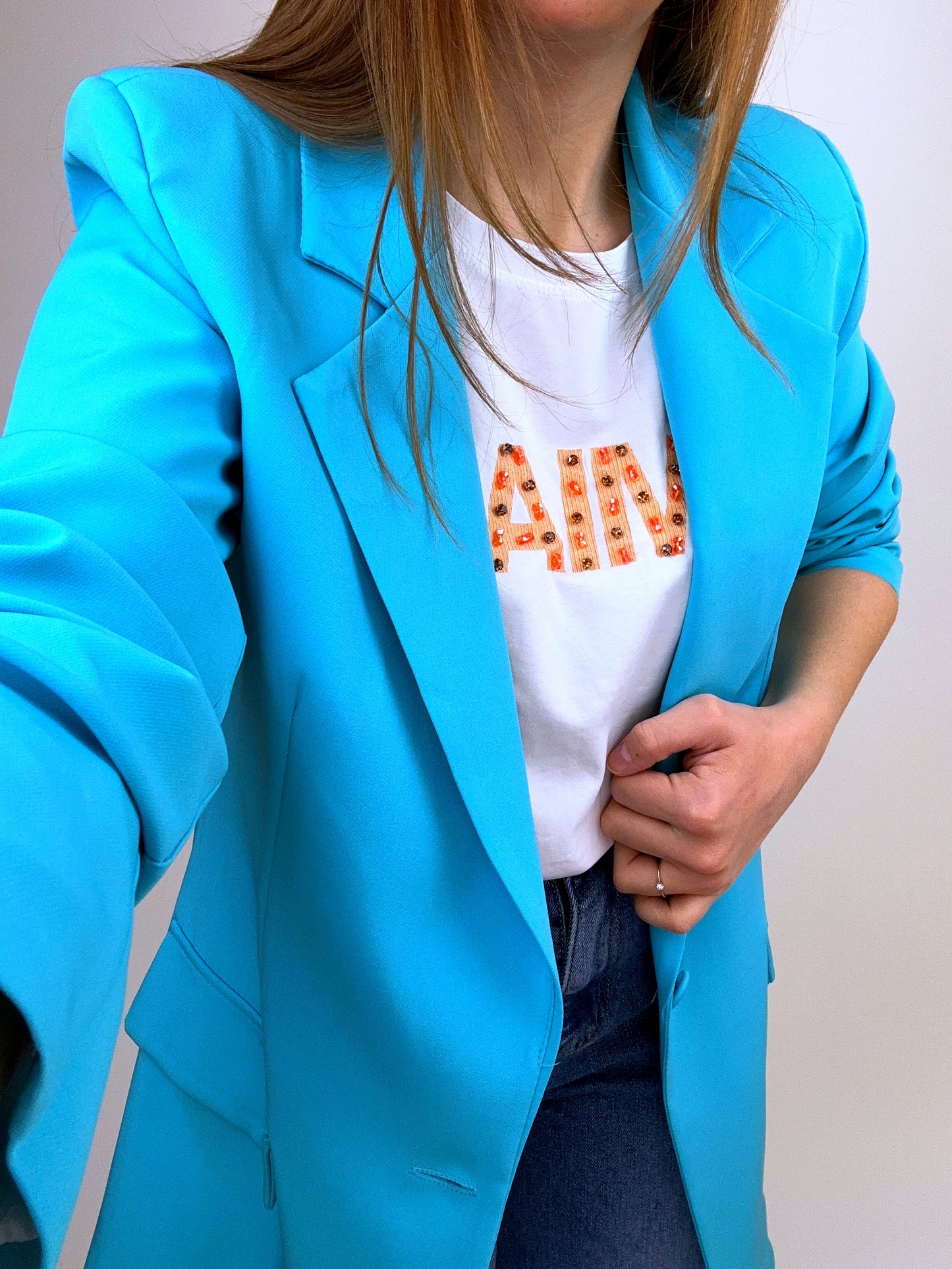 Blazer Over Celeste