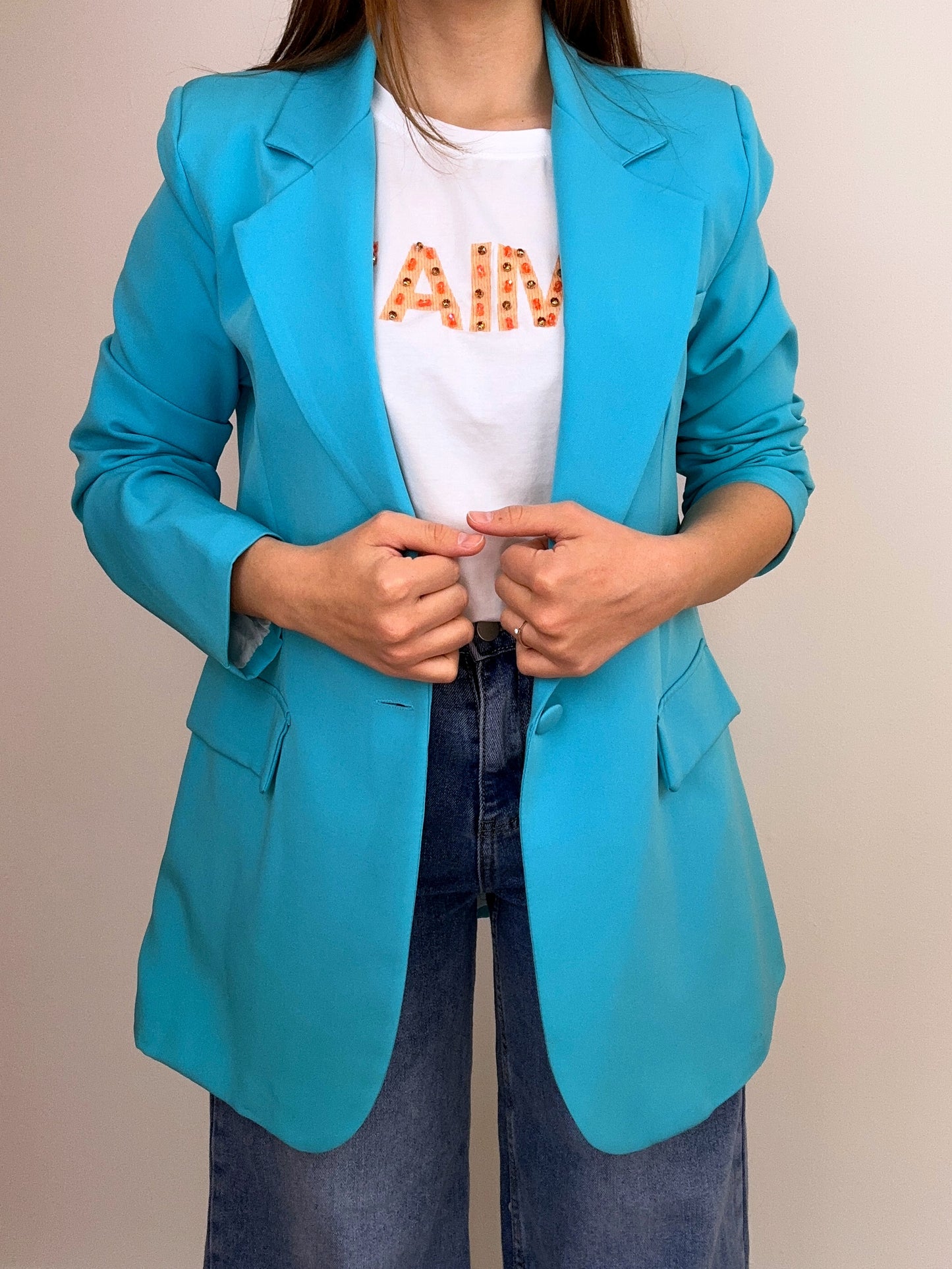 Blazer Over Celeste