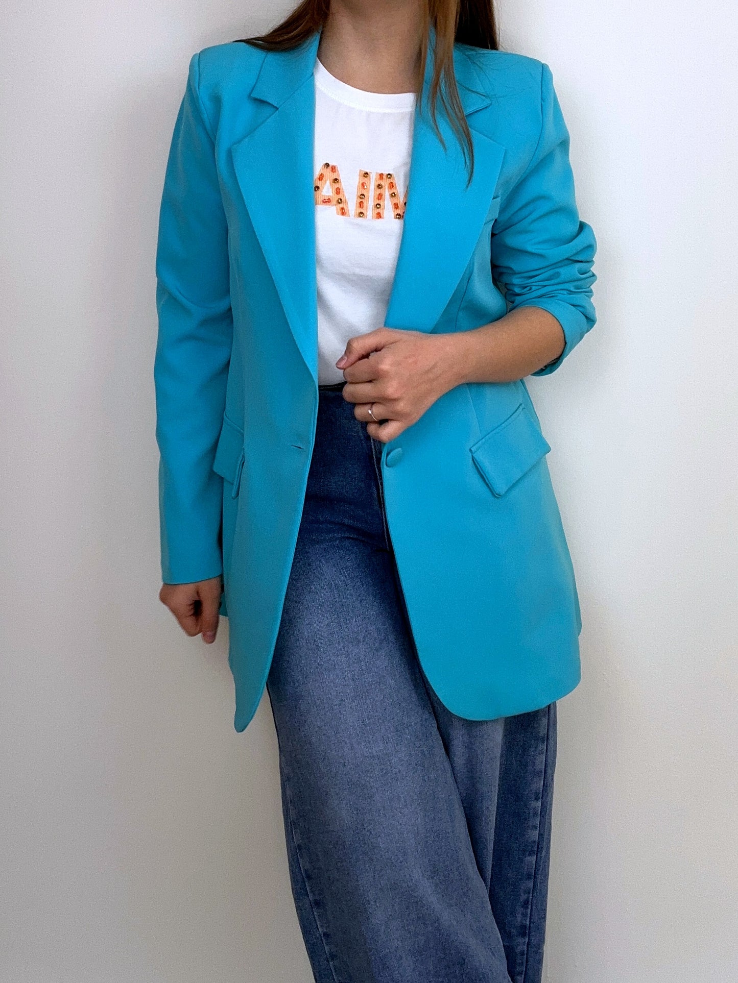 Blazer Over Celeste