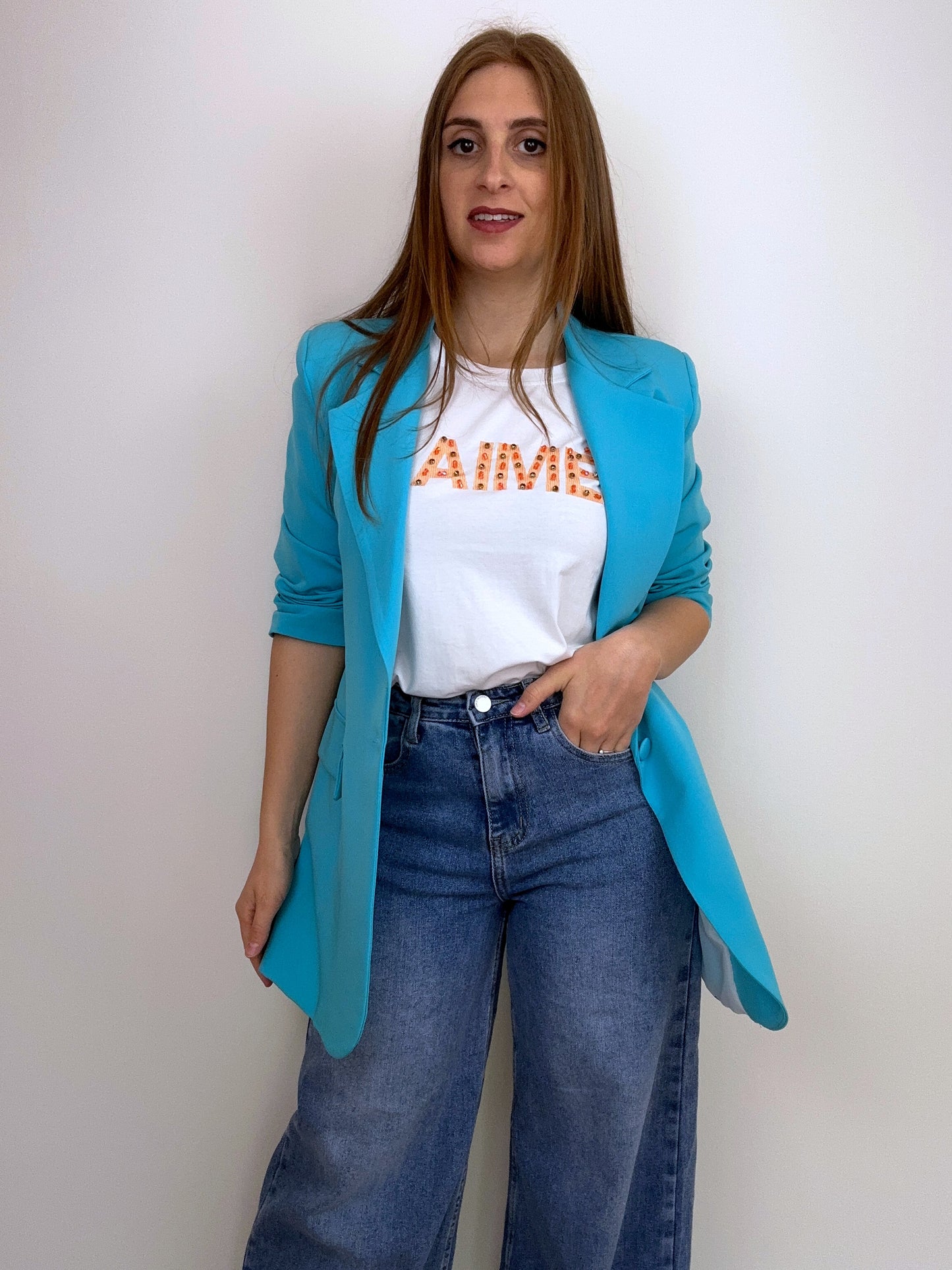 Blazer Over Celeste
