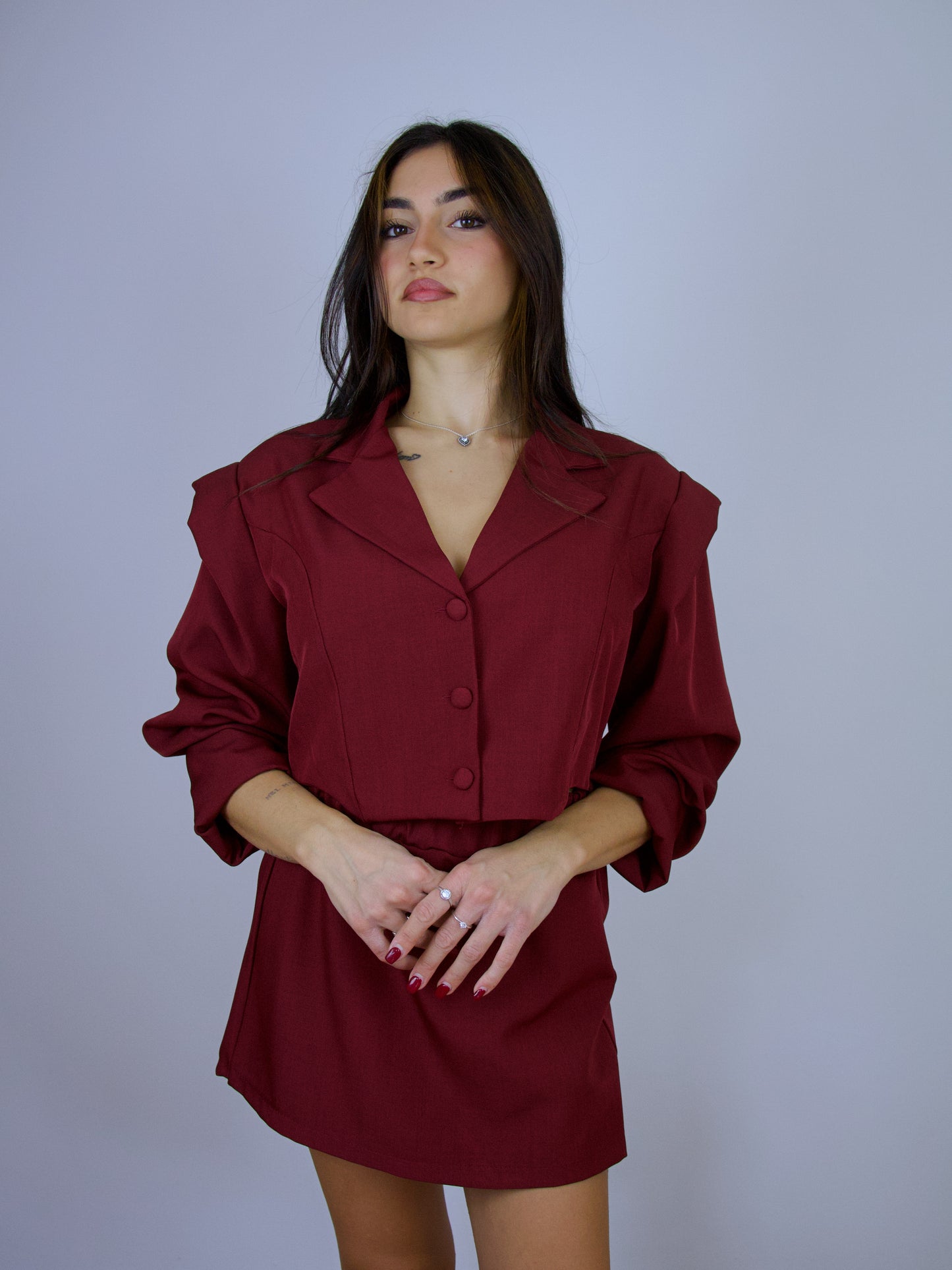Tailleur Giacca e Short Bordeaux