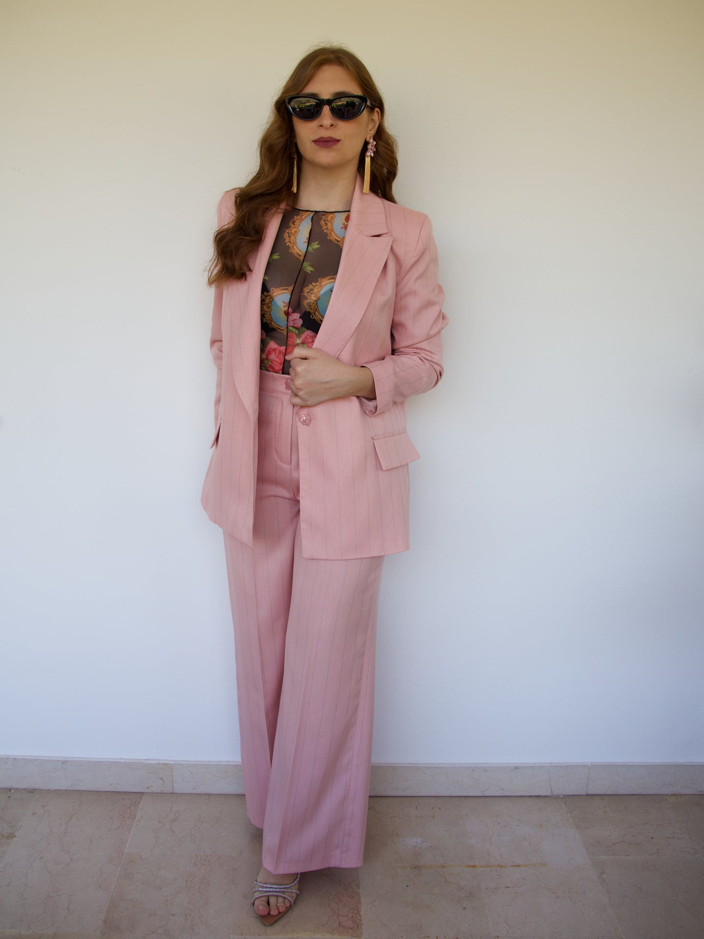 Tailleur Rosa Gessato