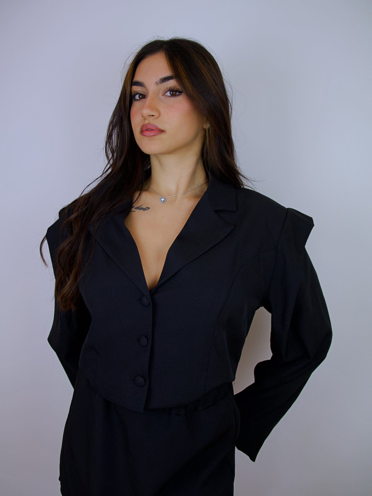 Tailleur Giacca e Short Nero