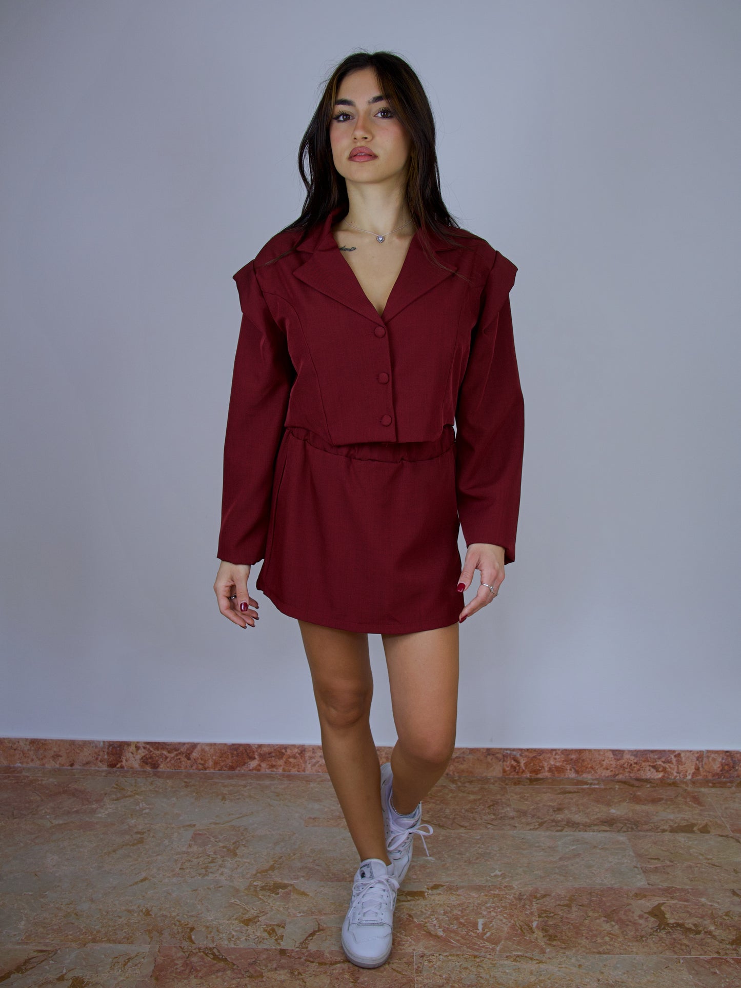 Tailleur Giacca e Short Bordeaux