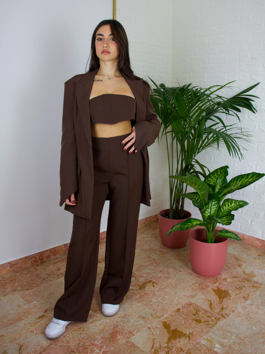 Tailleur Tris Marrone